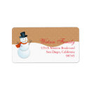 Search for happy snowman return address labels Modern