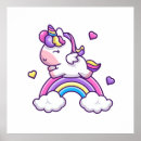 Search for cute cartoon unicorn posters Purple