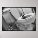 Recherche de humour toilette posters Noir et blanc