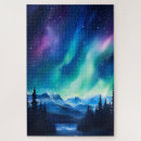 Search for northern lights puzzles Watercolor