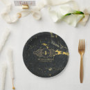 Recherche de années 1920 assiettes Or noir