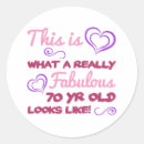 Search for womens 70th birthday stickers 70 years old