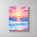 Search for pink sunset canvas prints Waves