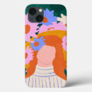 Recherche de visage de femme iphone coques Floral