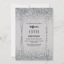 Search for silver glitter birthday invitations Grey