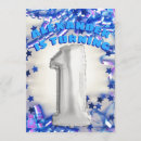 Search for silver 1st birthday invitations Blue