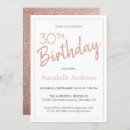 Search for pink and gold 30th birthday invitations Glam