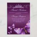 Search for purple butterfly sweet 16 invitations Tiara