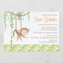 Search for monkey baby girl shower invitations Green