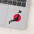 Recherche de drapeau japon autocollants Rouge