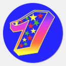 Recherche de numéro 1 autocollants Coloré