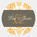 Recherche de damassé mariage autocollants Orange