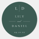 Search for monogrammed wedding stickers Modern elegant