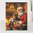 Search for german shepherd puppy christmas cards Santa