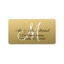 Search for black and gold address labels weddings Initial