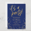 Search for navy blue and gold birthday invitations Fun