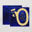 Search for royal blue gold 50th birthday invitations Party