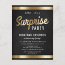Search for shh its a surprise invitations Black and gold
