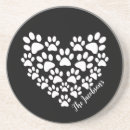 Search for paw print coasters Heart