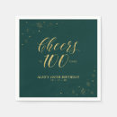 Search for 100th birthday napkins Green