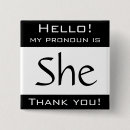 Search for gender pronouns buttons Trans