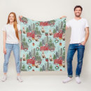 Search for red truck christmas blankets Watercolor