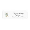 Search for r monogram return address labels Watercolor