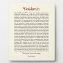 Search for desiderata plaques Motivation
