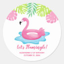 Recherche de de flamant autocollants Fête du pool