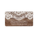 Search for wood and lace return address labels Vintage