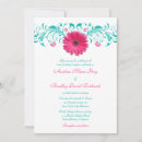 Search for pink and turquoise wedding invitations Aqua