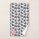 Search for pink black hearts bath towels Black and white