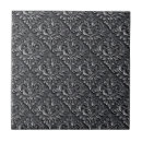 Search for black damask pattern tiles Decorative