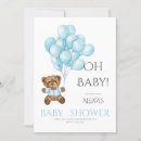 Recherche de pram baby shower invitations Bleu