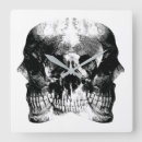 Recherche de crâne noir et blanc horloges Macabre