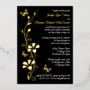 Search for gold butterfly wedding invitations Black