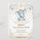 Search for grey and white baby shower invitations Elephant