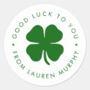 Search for good luck clover stickers Irish