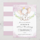 Recherche de elephant 1ans anniversaire invitations Aquarelle