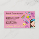 Search for cleaning girl business cards Janitorial