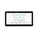 Search for black and teal return address labels Modern
