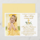 Search for yellow first communion invitations Gold cross