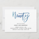 Search for blue 90th birthday invitations Ninety