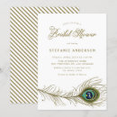 Search for peacock bridal shower invitations Gold