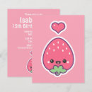 Recherche de fraise kawaii invitations Mignon