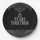 Search for 25th silver anniversary plates Black