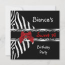 Search for black silver sweet 16 invitations Red