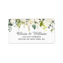 Search for white roses return address labels Dusty blue