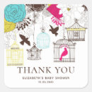 Recherche de oiseaux colorés autocollants Merci