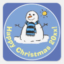 Search for funny snowman cartoon stickers Xmas